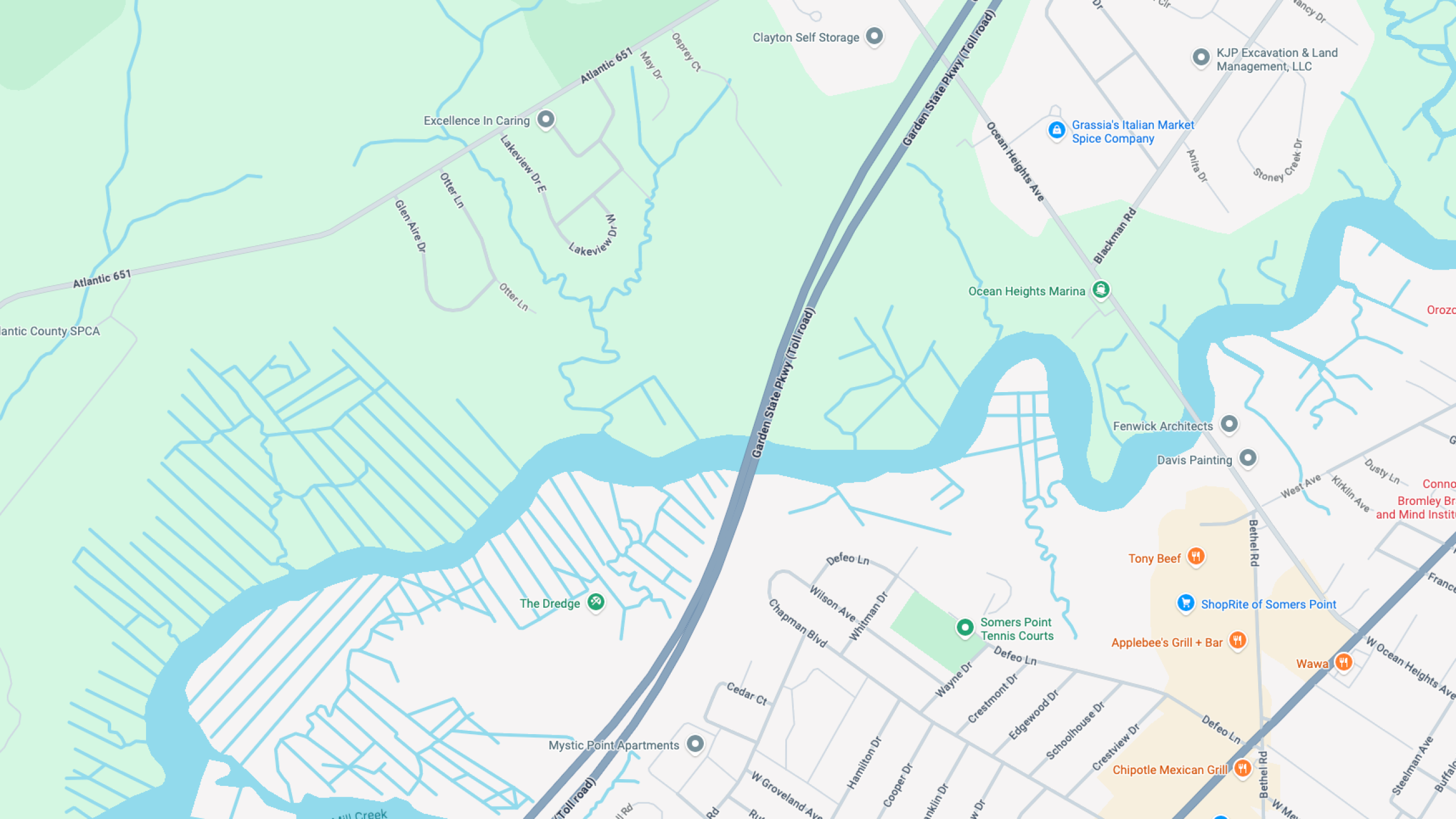 Garden State Parkway at the Patcong Creek Bridge Map