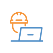 Hard Hat and Laptop Icon